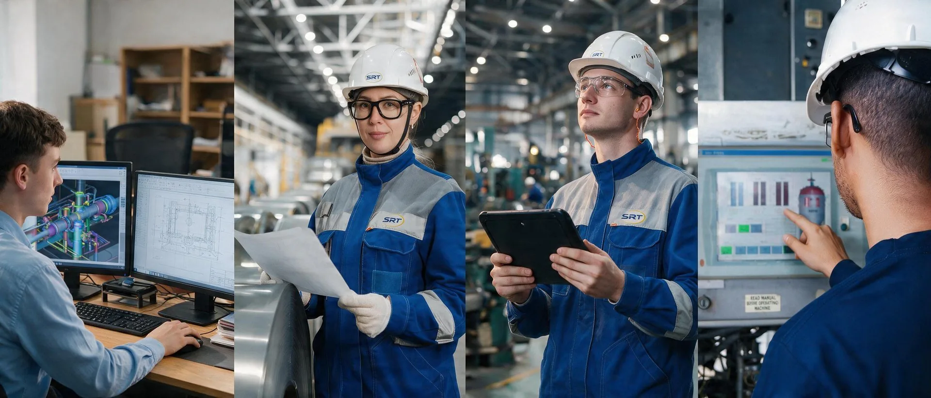 SRT engineer inspecting industrial machinery