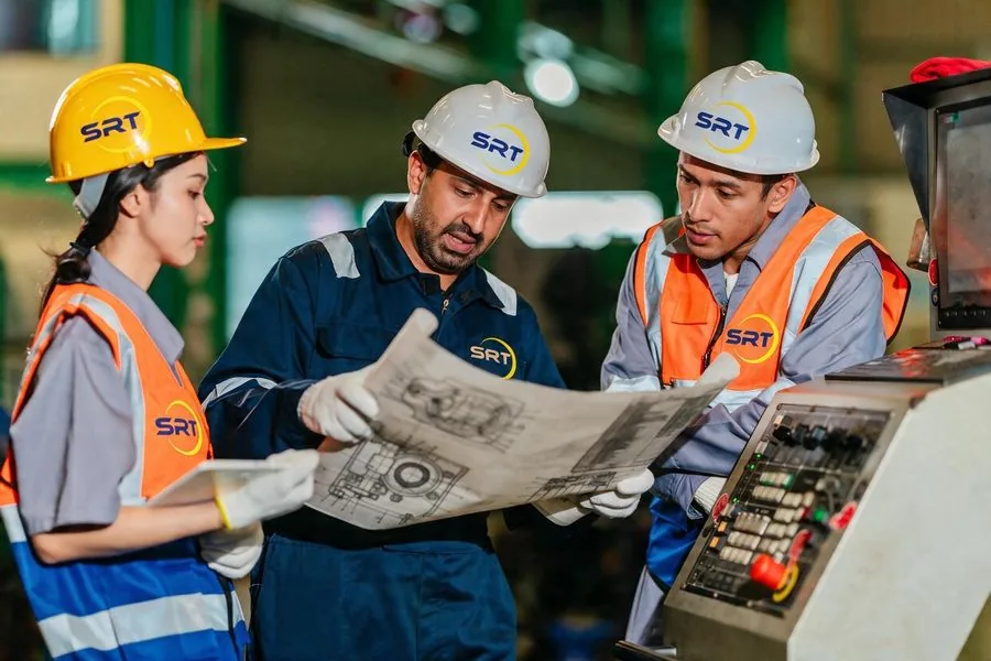 SRT engineering team at company facility
